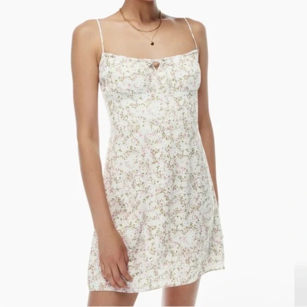 NWT Wilfred Bellow Mini Dress in White/Light Birch, Size 8